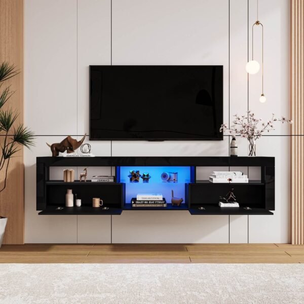 Meuble tv suspendu noir