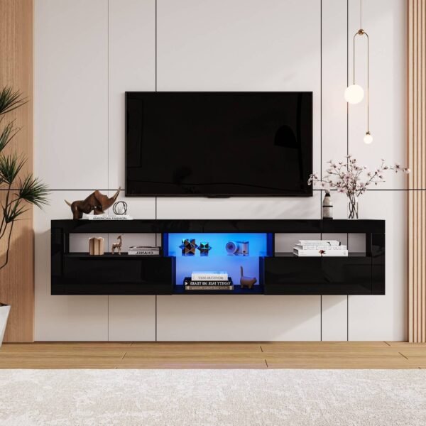 Meuble tv suspendu noir