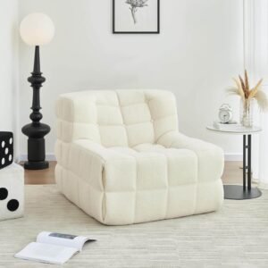 Pouf compressè blanc