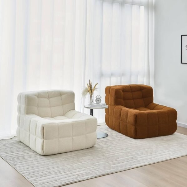 Pouf compressè blanc