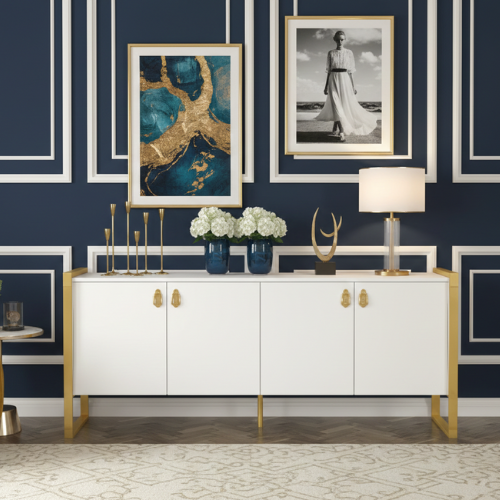 Buffet console Blanc-Dorè