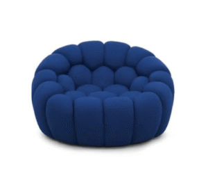 Pouf Compressè bleu de nuit
