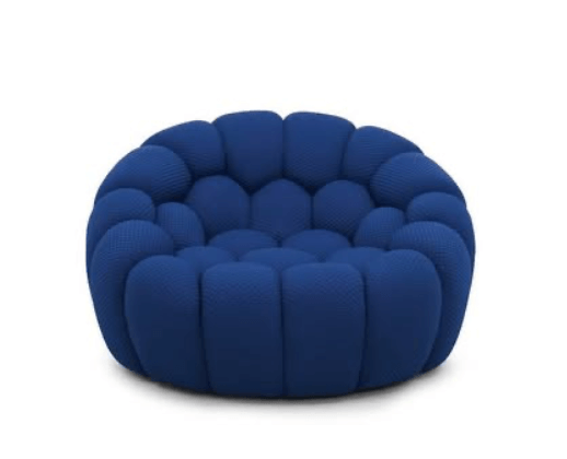 Pouf Compressè bleu de nuit
