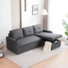 Canape -lit plus de coffre de rangement gris clair