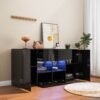 Panama buffet et vaisselier noir avec led