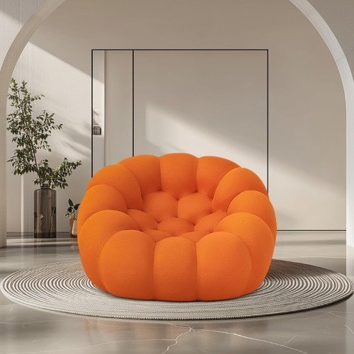 Pouf compressé orange