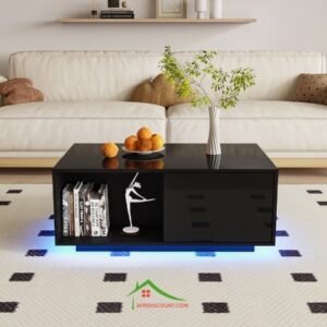 Lifezeal table basse noire avec led