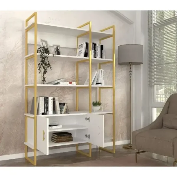 bibliotheque-olivie-l120cm-bois-blanc-et-metal-or-4.webp Bibliotheque-Ètagère-Dressing