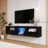Meuble tv suspendu noir
