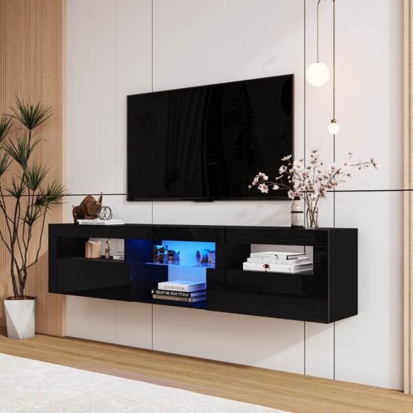 Meuble tv suspendu noir