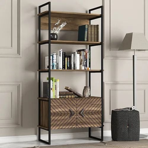 meuble-rangement-marron-1.jpg ÉTAGÈRE 2 PORTES SEAGHDH - BOIS