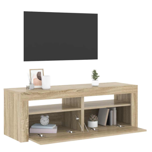 meuble-tv-chene-sonama.png Meuble tv chêne sonama avec led